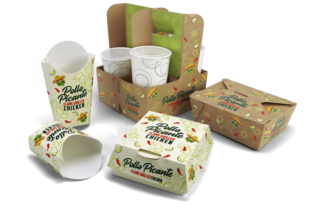 Take out packaging boxes