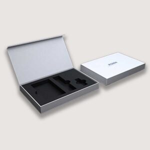 Flip top electronic product boxes