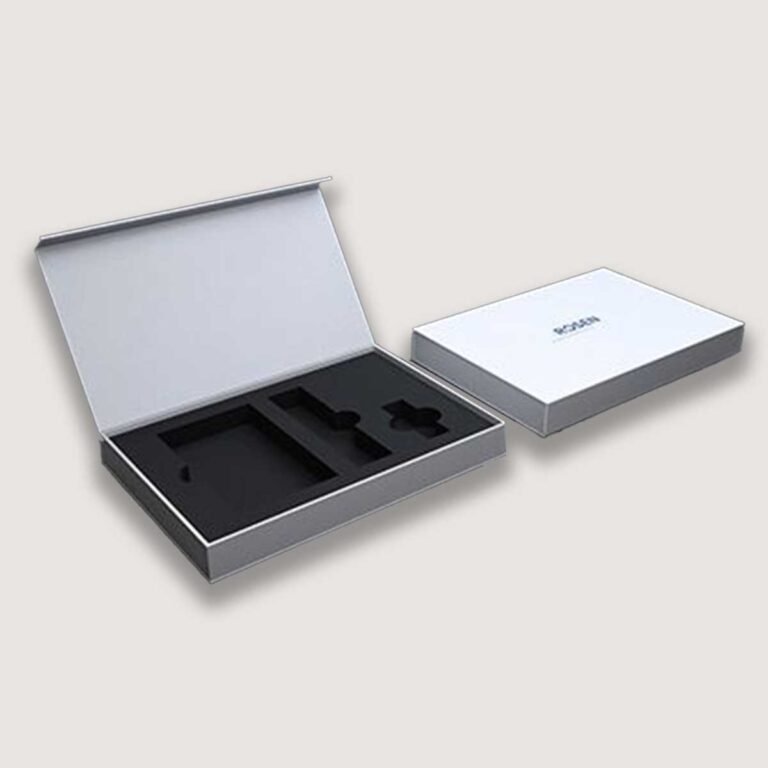 Flip top electronic product boxes