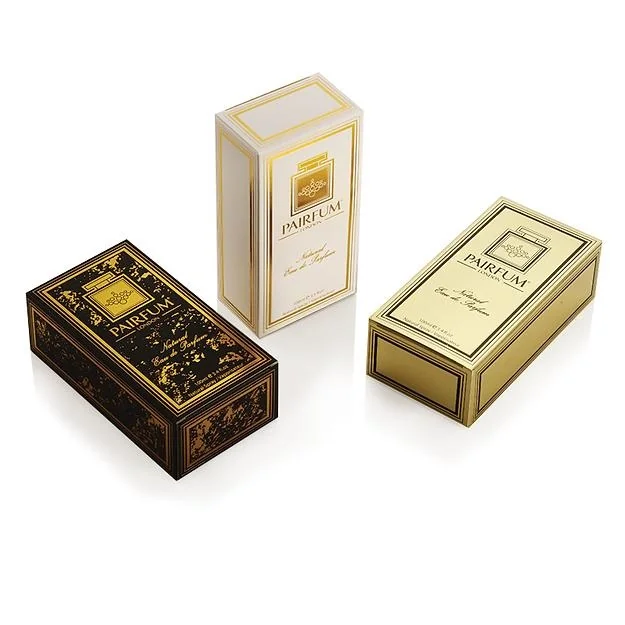 Custom tuck end perfume box for retail fragrance packaging